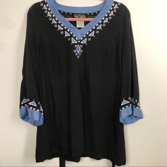 Bob Mackie Wearable Art Size M Black Tunic - Picture 1 of 8